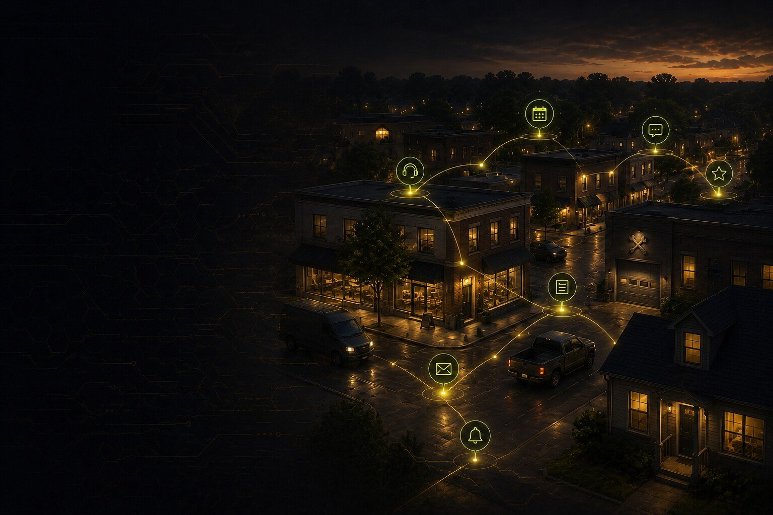 Illustration of a digital lead system for Local service businesses
