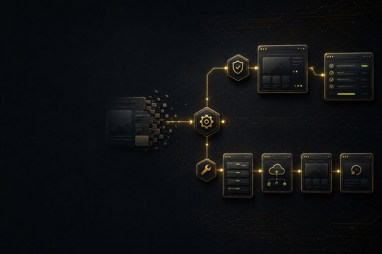 Illustration supporting the Website rescue and rebuild campaign path