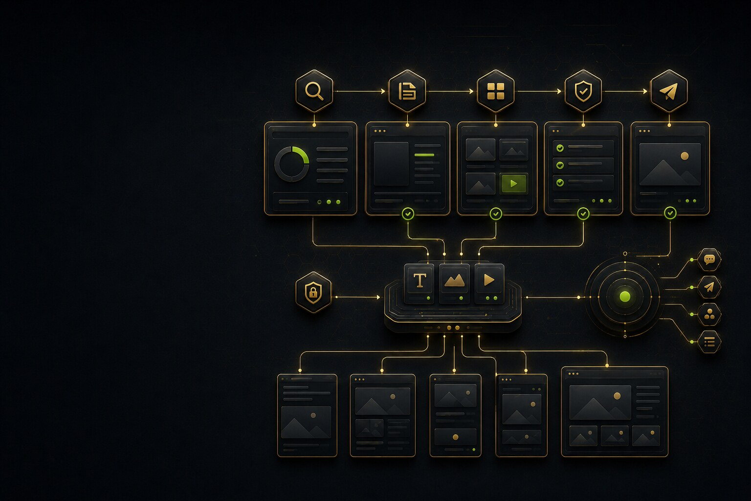 Illustration supporting Content and campaigns services