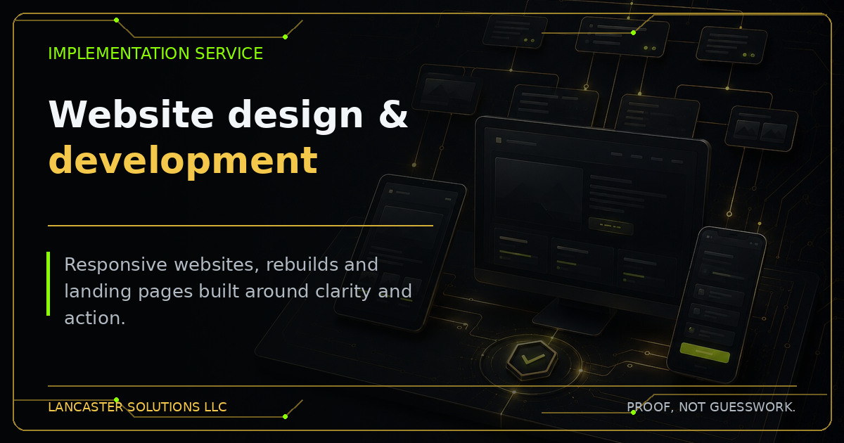 Lancaster Solutions website development service artwork