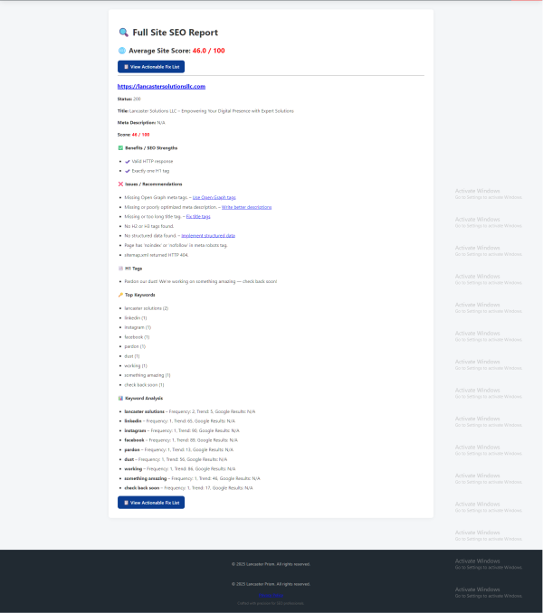Lancaster Prism for Windows – SEO Audit App (7 Day Free Trial) - Image 4